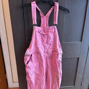 Women's Pink overall's 27 inch inseam XL